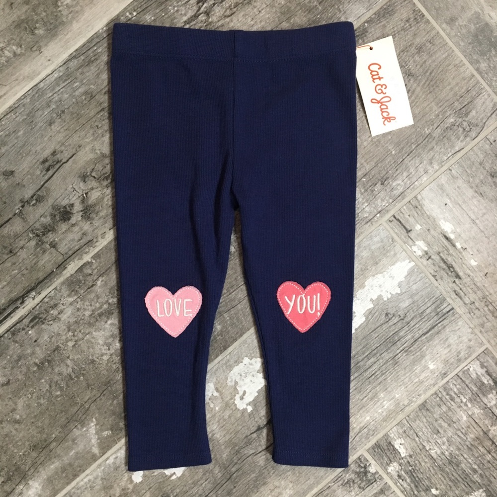 NWT Cat & Jack girls’ 12 month Valentine leggings
